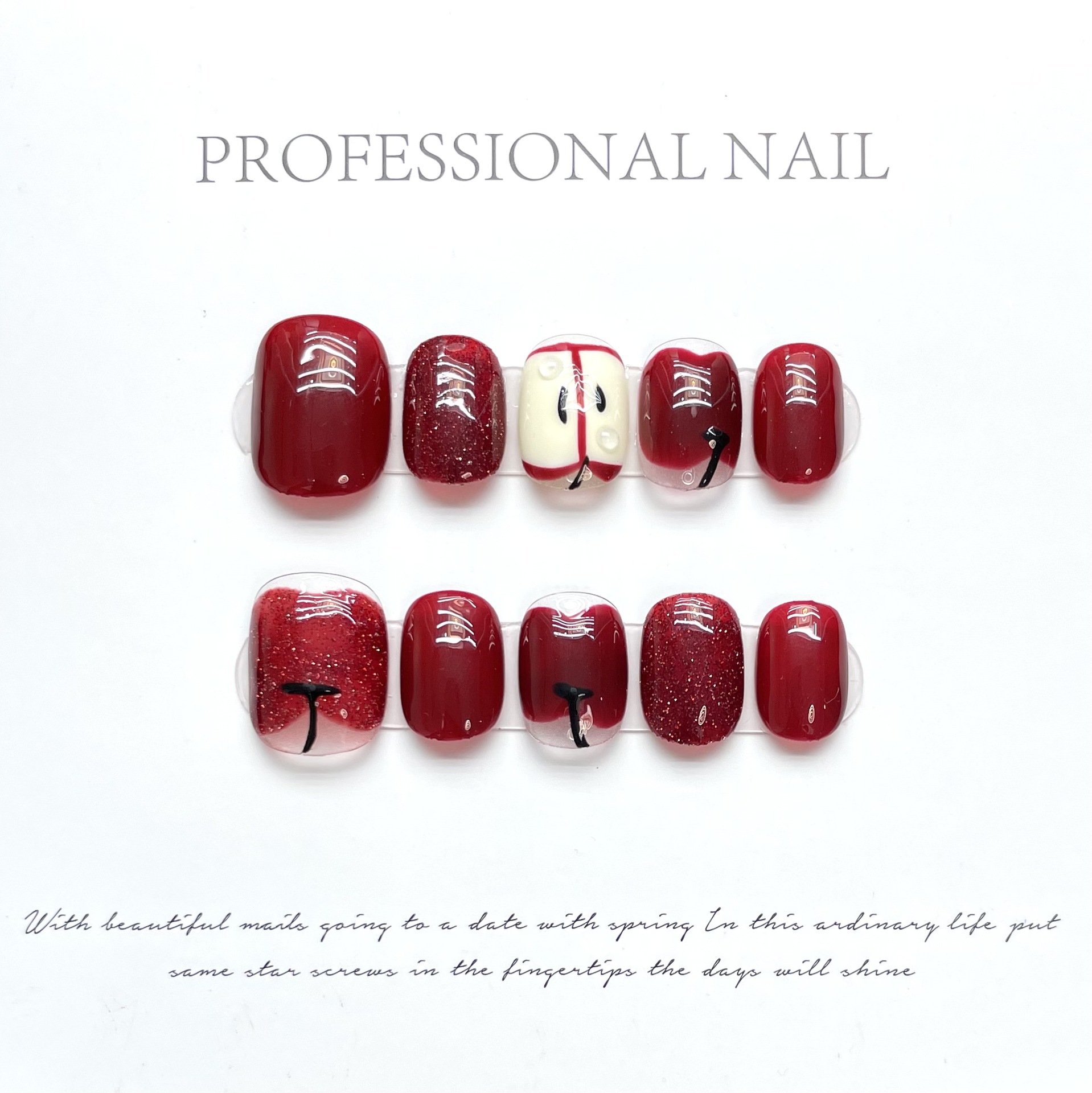 Nail Adhesive Tab - 10 adet Lüks El Yapımı Takma