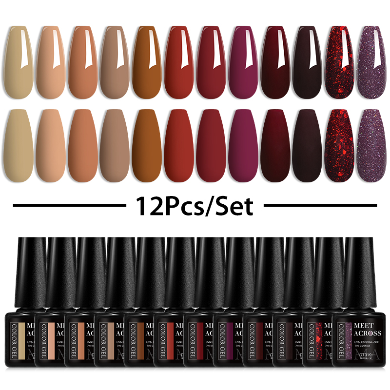 Nail Art Glossy - 10/12 adet jel tırnak cilalama seti