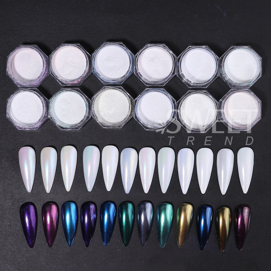 12 adet/set Işıltılı Aurora Tı - Nail Glitter Chrome incelemesi ve fiyatı
