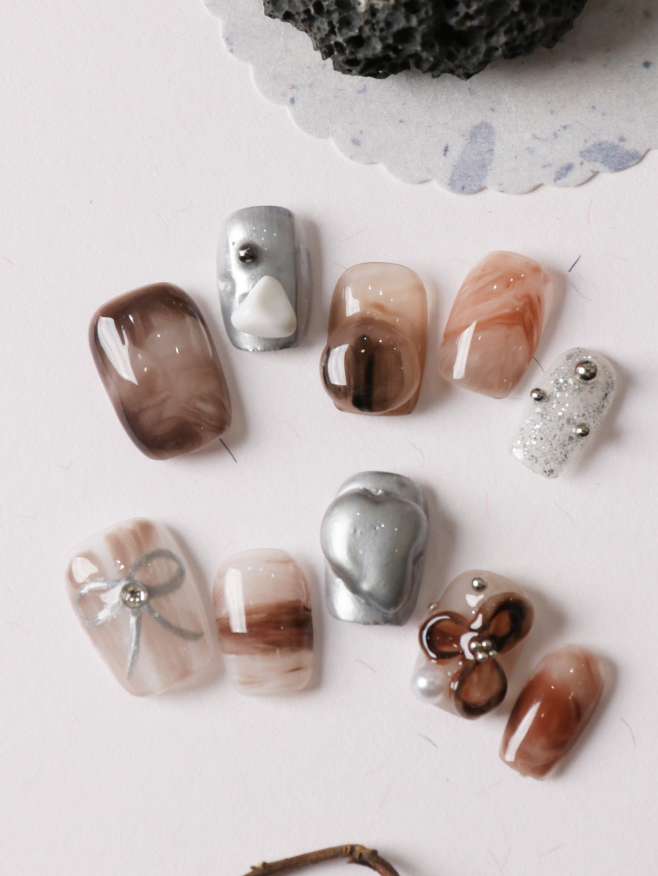 10 Adet Takma Tırnak Kısa Kahv - Nail Adhesive Tab incelemesi ve fiyatı