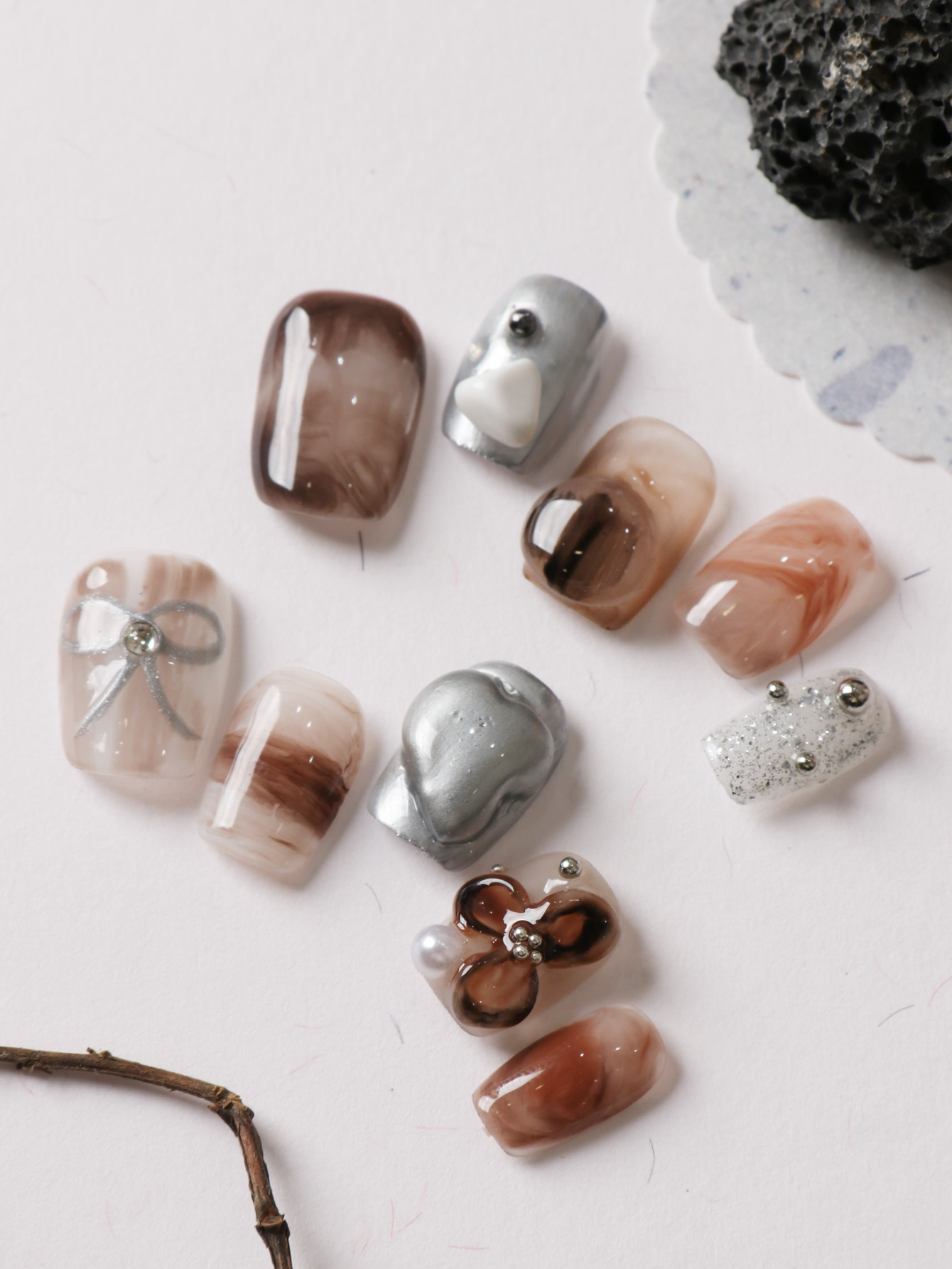 10 Adet Takma Tırnak Kısa Kahv - Nail Adhesive Tab incelemesi ve fiyatı