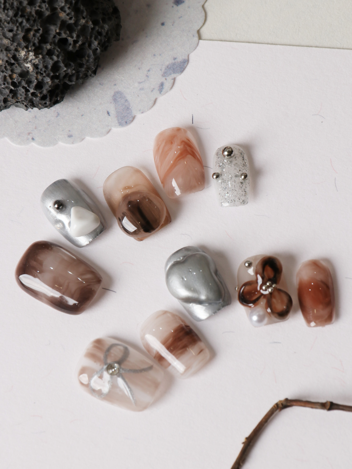 10 Adet Takma Tırnak Kısa Kahv - Nail Adhesive Tab incelemesi ve fiyatı